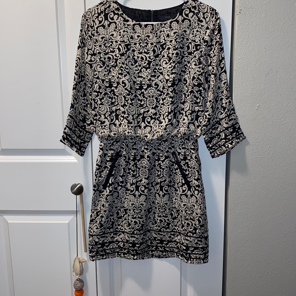 Patterned Black and Tan dress